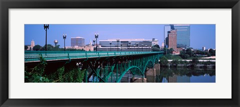 Framed Bridge across river, Gay Street Bridge, Tennessee River, Knoxville, Knox County, Tennessee, USA Print