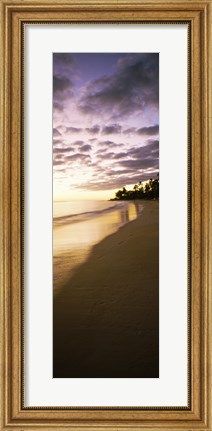 Framed Beach at sunset, Lanikai Beach, Oahu, Hawaii, USA Print