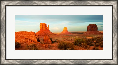 Framed Three Buttes Rock Formations at Monument Valley, Utah-Arizona Border, USA Print