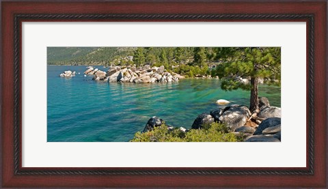 Framed Boulders at Sand Harbor, Lake Tahoe, Nevada, USA Print