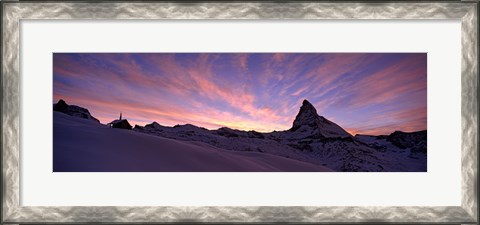 Framed Mt Matterhorn at sunset, Riffelberg, Zermatt, Valais Canton, Switzerland Print