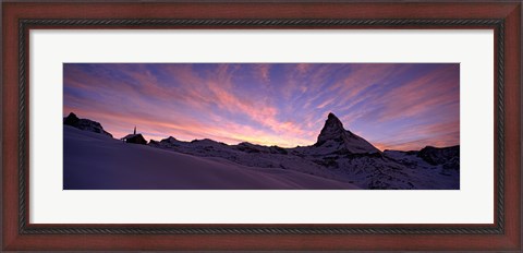 Framed Mt Matterhorn at sunset, Riffelberg, Zermatt, Valais Canton, Switzerland Print