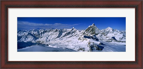 Framed Snow Covered Swiss Alps, Switzerland Print