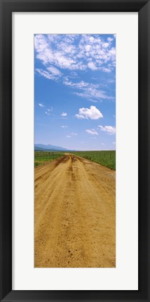 Framed Dirt road passing through San Rafael Valley, Arizona Print