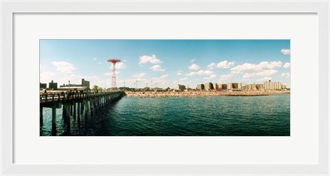 Framed People on the beach, Coney Island, Brooklyn, Manhattan, New York City, New York State, USA Print