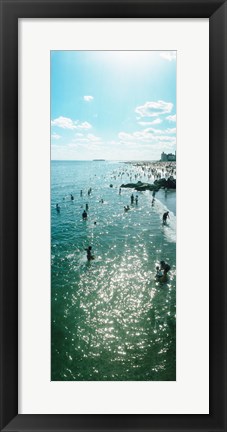 Framed Tourists enjoying on the beach at Coney Island, Brooklyn, New York City, New York State, USA Print