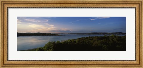 Framed Lake Travis at dusk, Austin, Texas Print