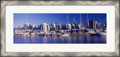 Framed Boats at a marina, Vancouver, British Columbia, Canada 2013 Print