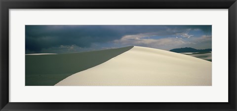 Framed Hill of White Sands with Stormy Skies Print