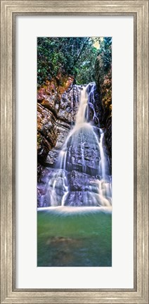 Framed Waterfall in a forest, La Mina Falls, Caribbean National Forest, Puerto Rico Print