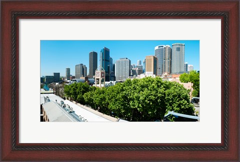 Framed Skyscrapers in a city, Cumberland Street, Sydney, New South Wales, Australia Print