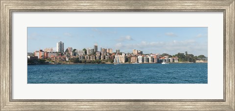Framed Apartments and houses at the waterfront, Waruda Street, Kirribilli Avenue, Kirribilli, Sydney, New South Wales, Australia Print
