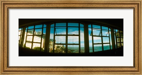 Framed Coast viewed through from a window of Lacerda Elevator, Pelourinho, Salvador, Bahia, Brazil Print
