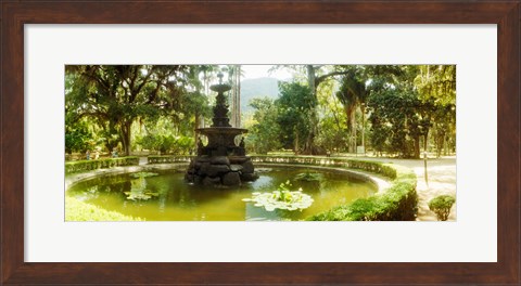 Framed Fountain in a botanical garden, Jardim Botanico, Corcovado, Rio de Janeiro, Brazil Print