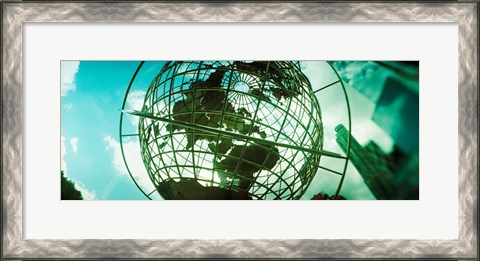 Framed Steel globe at the Trump International Hotel And Tower, Columbus Circle, Manhattan, New York City, New York State, USA Print
