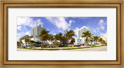 Framed Hotel in a city, Fort Lauderdale, Florida, USA Print