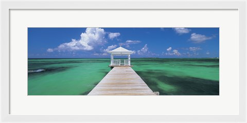 Framed Pier in the sea, Bahamas Print