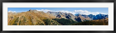 Framed Snowcapped mountain peaks, San Juan National Forest, Colorado, USA Print