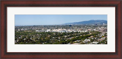 Framed High angle view of a city, Culver City, West Los Angeles, Santa Monica Mountains, Los Angeles County, California, USA Print