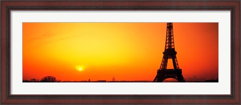 Framed Eiffel Tower sunrise Paris France Print