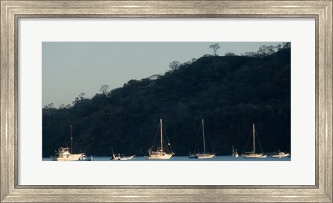 Framed Boats in the sea, Hermosa Beach, Costa Rica Print