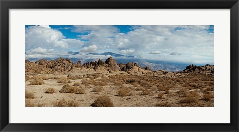 Framed Rock formations in a desert, Alabama Hills, Owens Valley, Lone Pine, California, USA Print