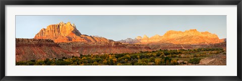 Framed Rock formations on a landscape, Zion National Park, Springdale, Utah, USA Print