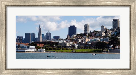 Framed Buildings at the waterfront, Transamerica Pyramid, Pacific Heights, San Francisco, California, USA 2011 Print