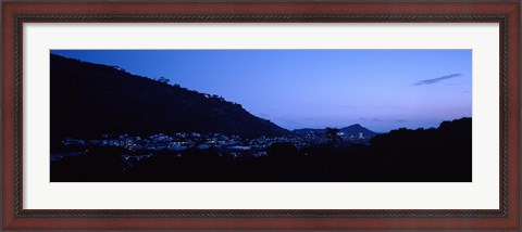 Framed Valley at dusk, Palolo, Oahu, Hawaii, USA Print