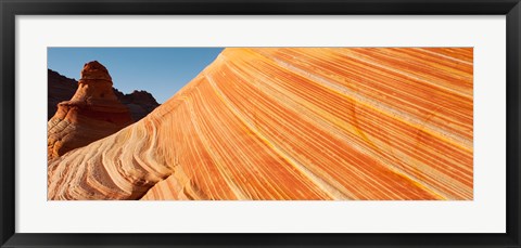 Framed Orange sandstone rock formations, The Wave, Coyote Buttes, Utah, USA Print