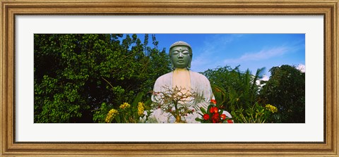 Framed Low angle view of a Buddha statue, Lahaina Jodo Mission, Maui, Hawaii, USA Print