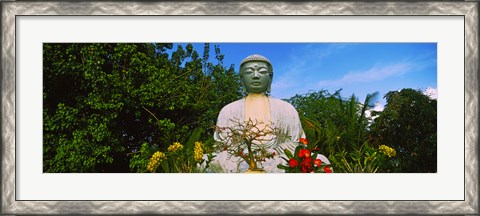 Framed Low angle view of a Buddha statue, Lahaina Jodo Mission, Maui, Hawaii, USA Print