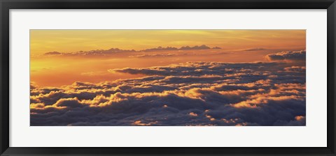 Framed Sunset above the clouds, Hawaii, USA Print