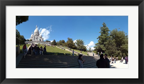 Framed Tourists at basilica, Basilique Du Sacre Coeur, Paris, Ile-de-France, France Print