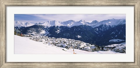Framed Ski resort with mountain range in the background, Fiss, Tirol, Austria Print