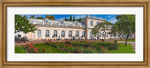 Framed Garden outside a palace, Peterhof Grand Palace, St. Petersburg, Russia Print