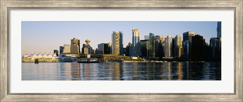 Framed Vancouver skyline at dusk, British Columbia, Canada 2013 Print