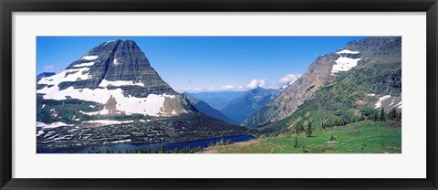 Framed Bearhat Mountain and Hidden Lake, US Glacier National Park, Montana, USA Print