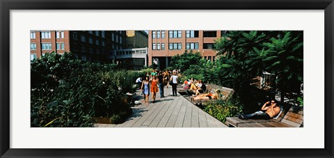 Framed Tourists in an elevated park, High Line, New York City, New York State Print