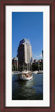 Framed Boats at North Cove Yacht Harbor, New York City (vertical) Print