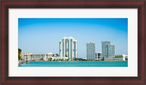 Framed Modern buildings at the waterfront, Miami, Florida, USA 2013 Print