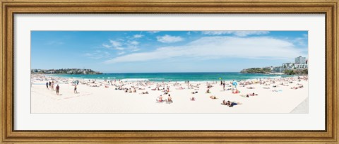 Framed Tourists on the Bondi Beach, Sydney, New South Wales, Australia Print