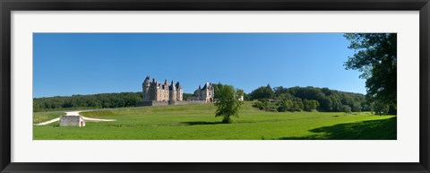 Framed Castle on a hill, Chateau de Montpoupon, Indre-Et-Loire, Pays-De-La-Loire, Touraine, France Print