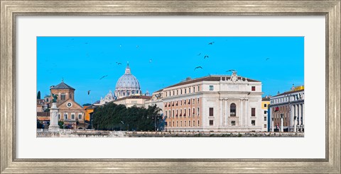 Framed St. Peter&#39;s Basilica in Vatican City, Ponte Sant Angelo, Rome, Lazio, Italy Print