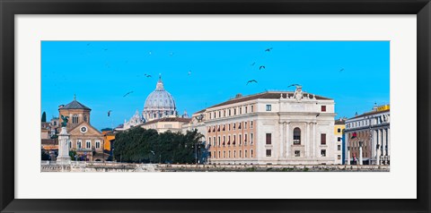 Framed St. Peter&#39;s Basilica in Vatican City, Ponte Sant Angelo, Rome, Lazio, Italy Print