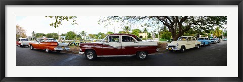 Framed Cars moving on the road, Havana, Cuba Print