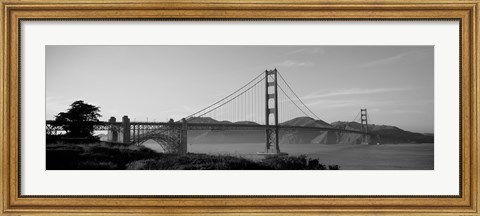 Framed Golden Gate Bridge in Black and White Print