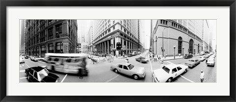 Framed USA, Illinois, Chicago, Vehicles on the road Print