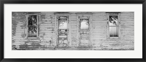 Framed Facade of a Farmhouse, Livingston County, Illinois (black &amp; white) Print