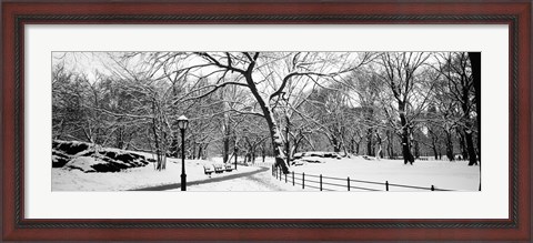 Framed Central Park in Snow Print